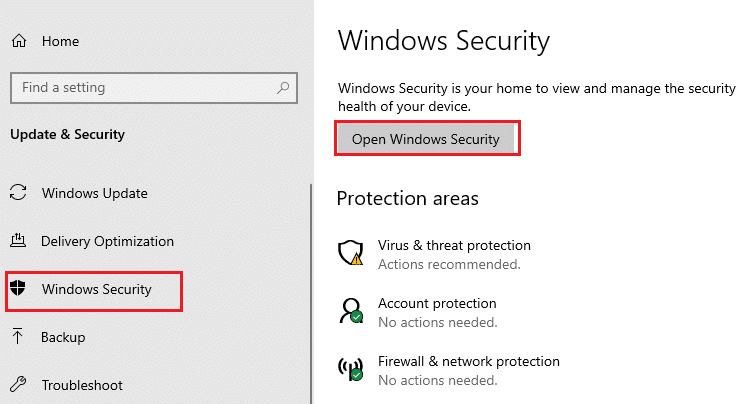 Click on the Open Windows Security under Windows Security option. Fix Dota 2 Disk Write Error