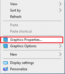 click on the option Graphic Properties