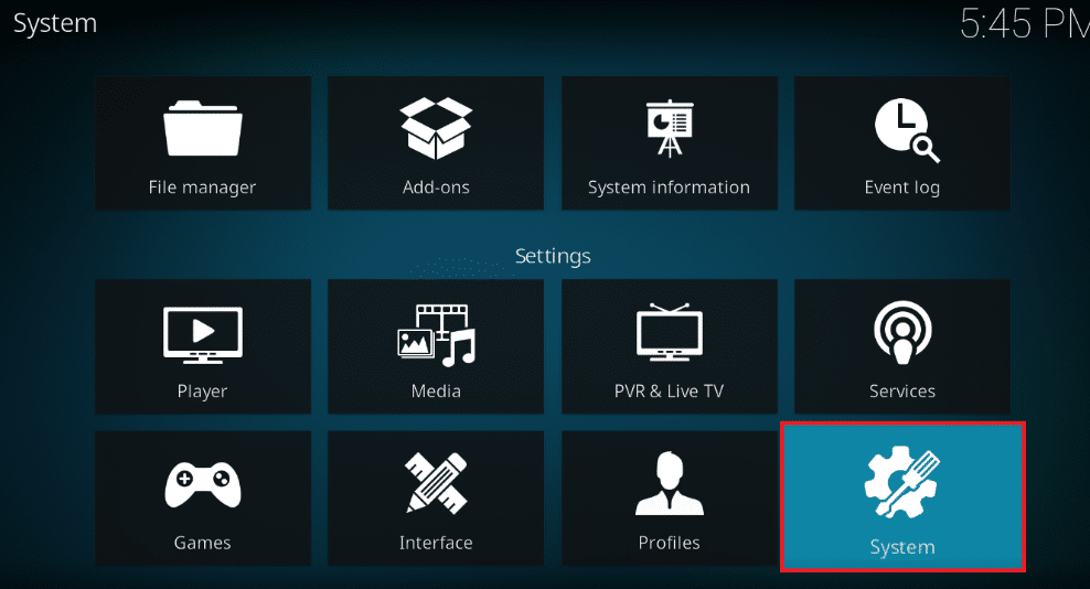 Click on the option System. Fix Kodi Ares Wizard Not Working
