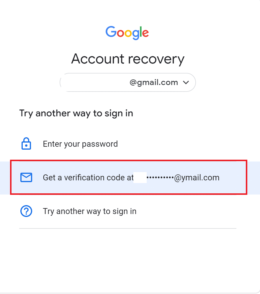 Click on the option that says ‘get a verification code at...’