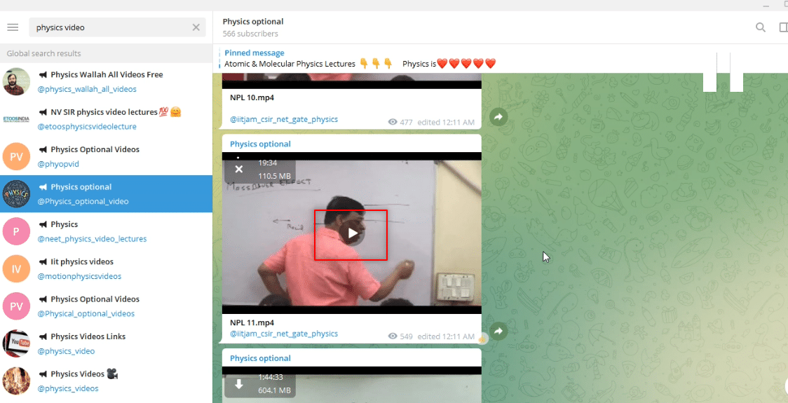 click on the play button for preview. How to Download Telegram Videos