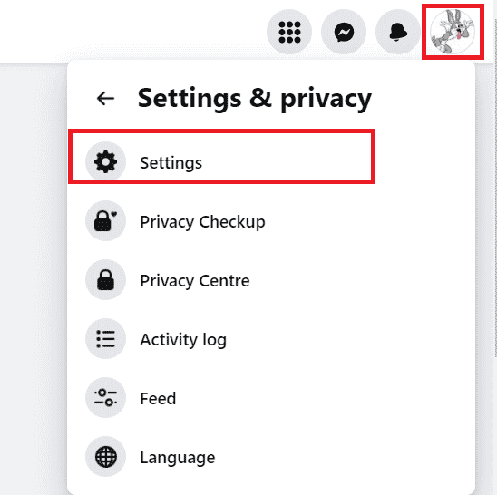 Click on the Profile icon, followed by Settings and Privacy, and select Settings