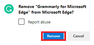 Click on the remove option