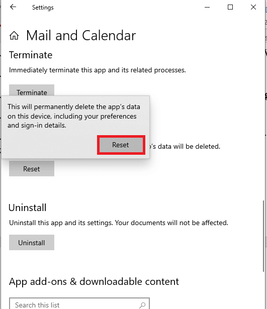 click on the Reset button. Fix Error Code 541 in Windows 10