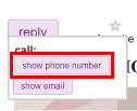 Click on the show phone number