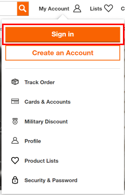 Click on the Sign In button. | How to Create Home Depot Account