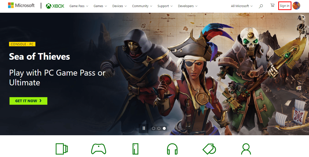 Нажмите на значок «Войти» в правом верхнем углу | Как удалить свою учетную запись Xbox