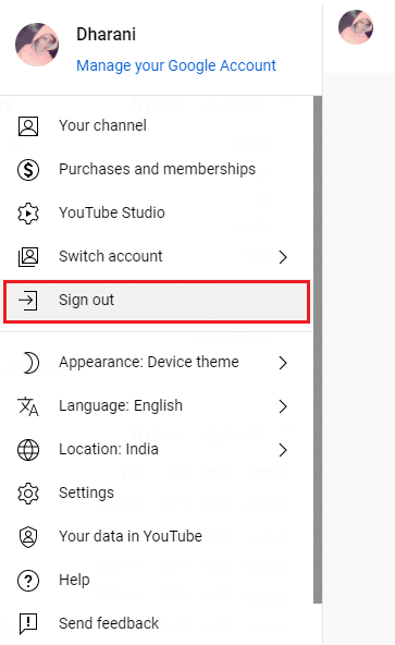 click on the Sign out option. Fix YouTube AutoPlay Not Working