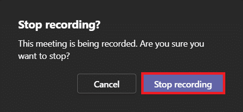 click on the Stop recording in the prompt. 