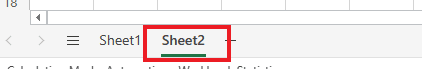 Click on the tab of the sheet that you want to move to.