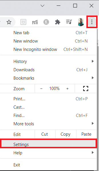 Click on the three-dotted icon and select the Settings option