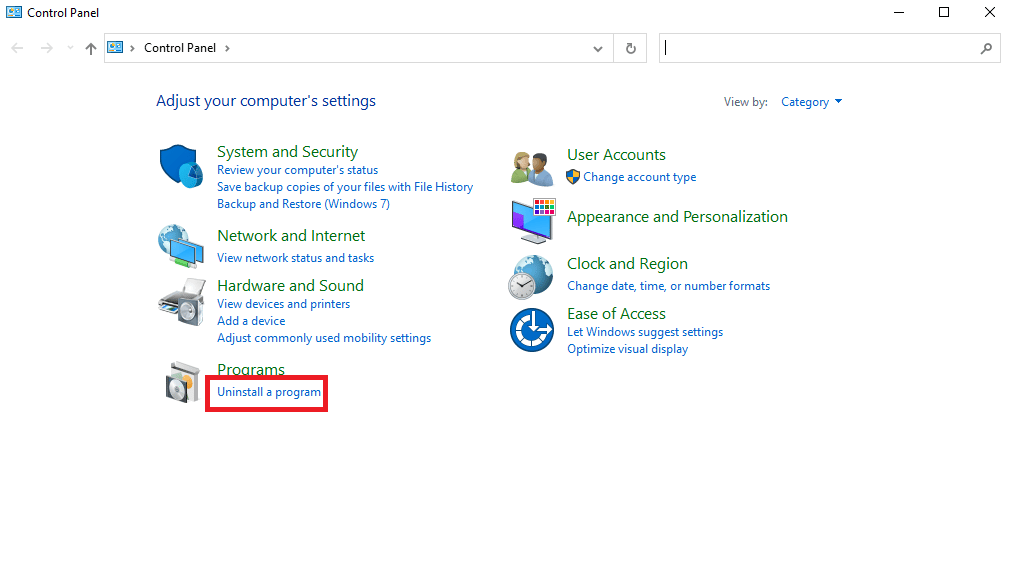 Click on the Uninstall a program option. Fix Gears of War 4 Not Loading in Windows 10
