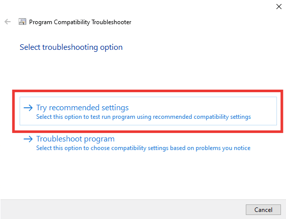 click on Try recommended settings. Fix Excel Has Run into an Error