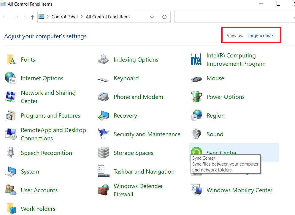 change the View by to Large icons. Fix my Headphone Jack is Not Working in Windows 10