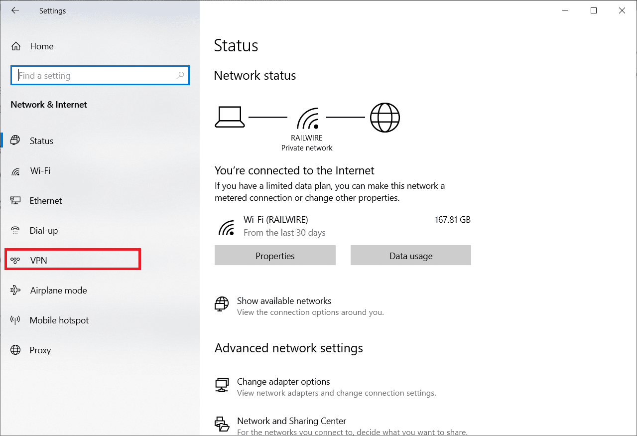 Click on VPN on the left pane. Fix Hamachi VPN Error in Windows 10