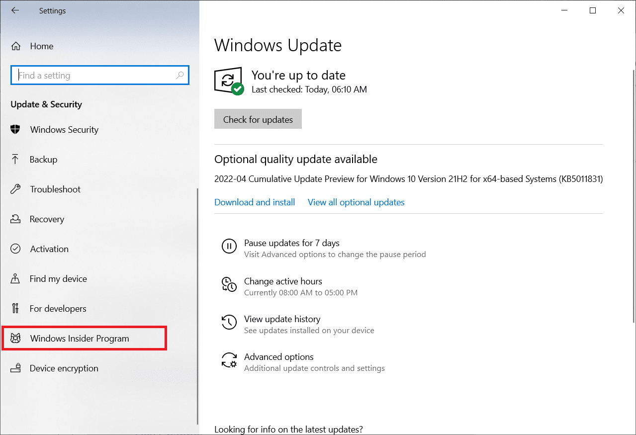click on Windows Insider Program. Fix Microsoft Store 0x80246019 Error