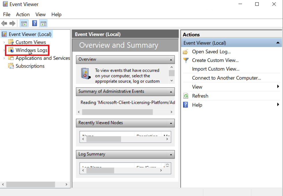 click on Windows logs. How to Fix Error in Formatting USB Flash Drive 