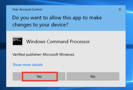 Click on Yes to grant permission. Fix Windows System Components Must be Repaired Issue
