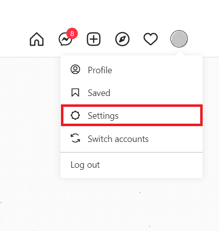 Click on your Profile and then choose the Settings option from the drop-down menu. | What Happens When You Deactivate Instagram?