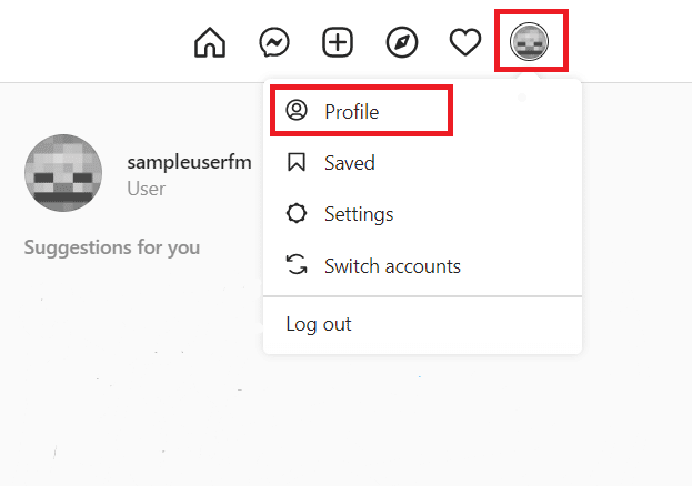 Click on your profile icon and then select Profile