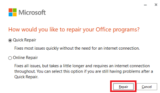 click Repair and then Continue. Fix stdole32.tlb Error in Windows 10