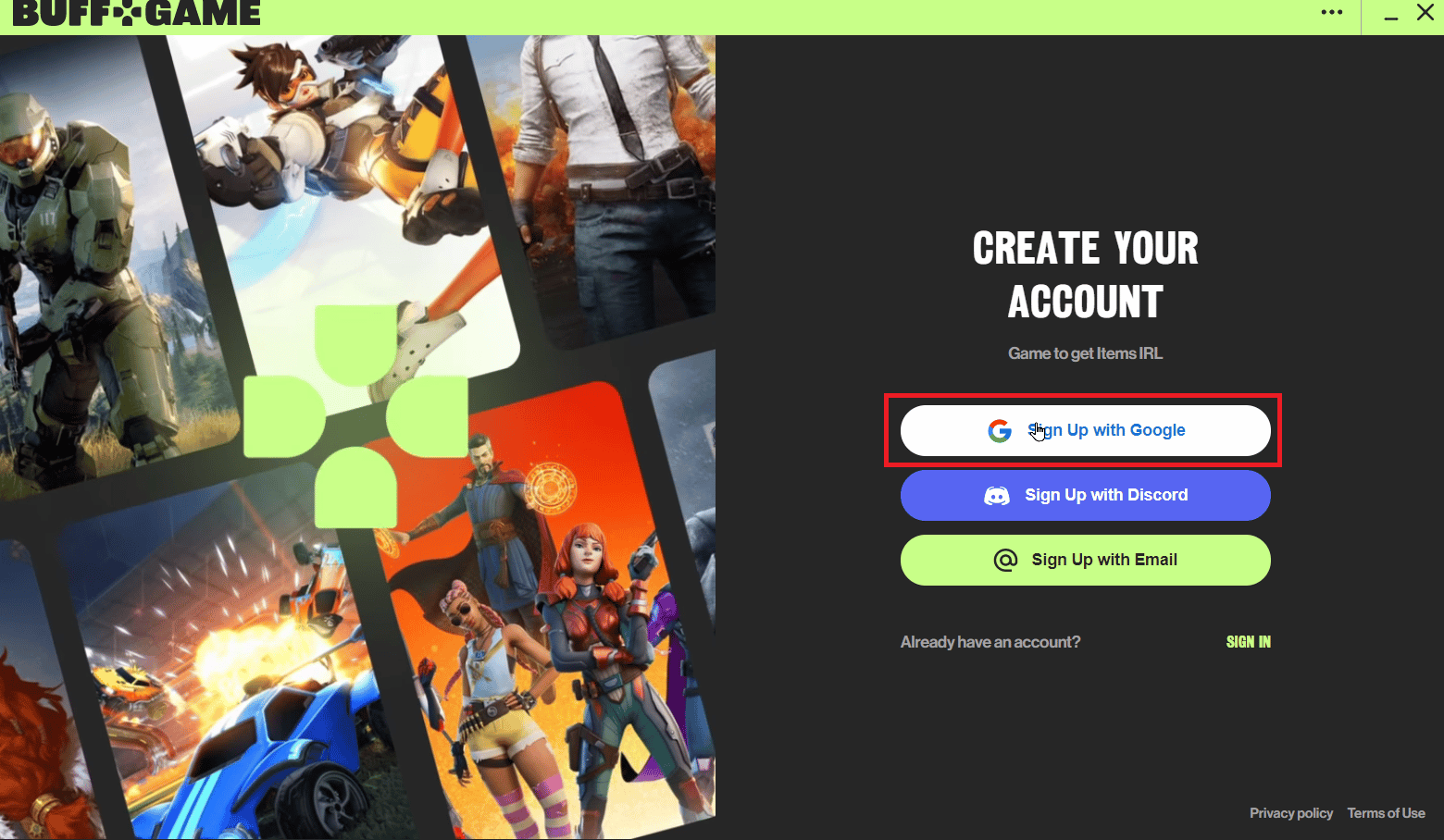 click sign up with google. How to Get Apex Coins for Free