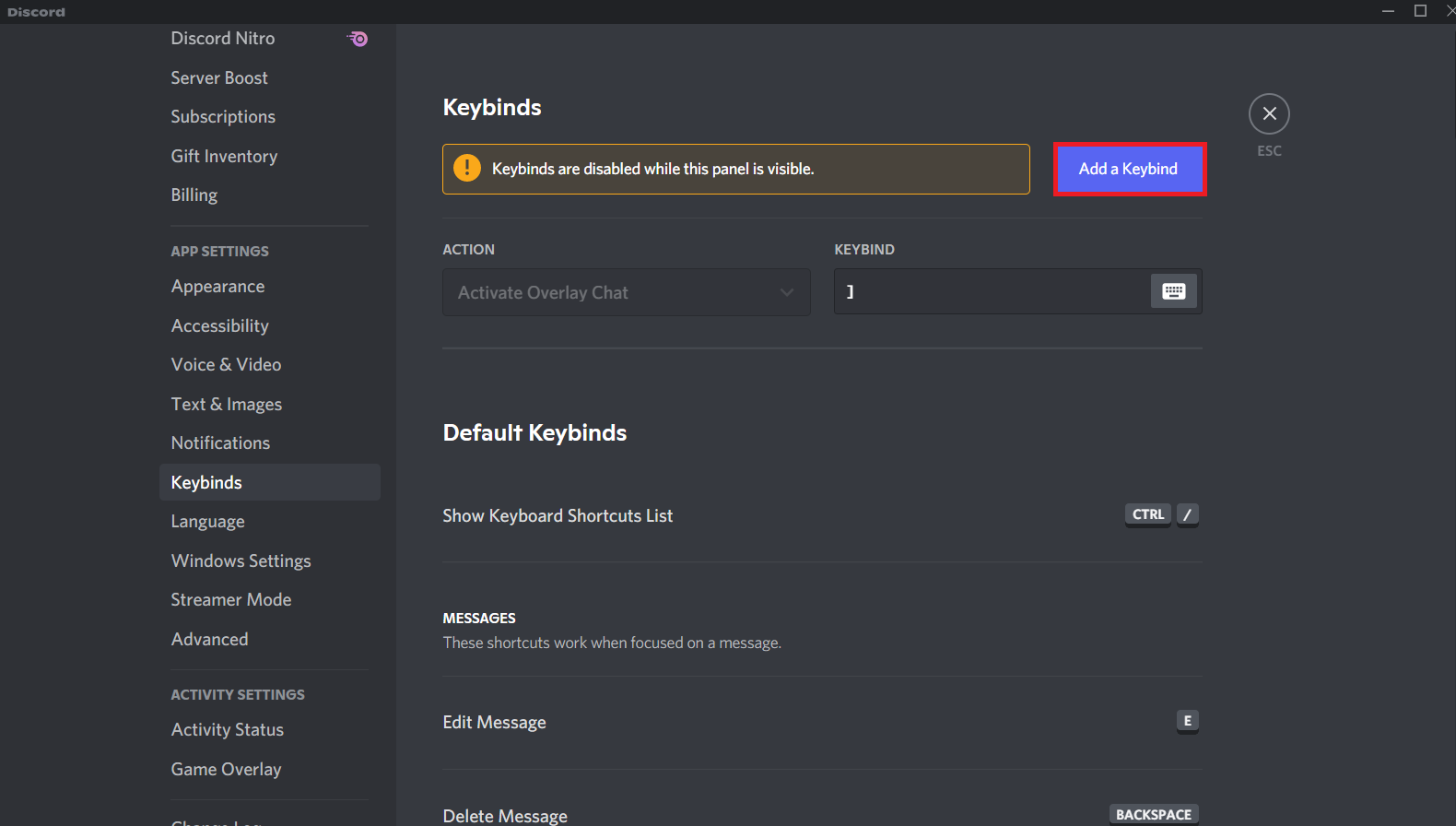 click the Add a Keybind button. How to Use Push to Talk on Discord
