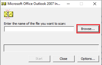 Click the Browse button to enter the name of the file that you want to scan