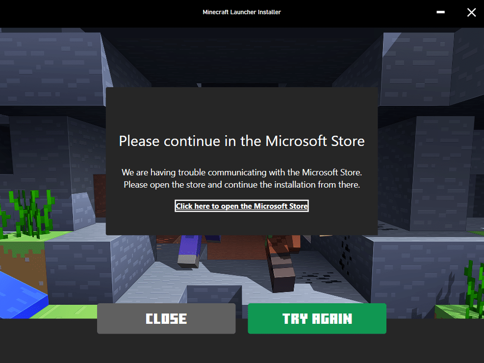 click the Click here to open the Microsoft Store option as illustrated below