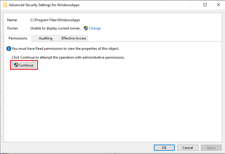 Click the Continue tab for administrative permissions. Fix This App Does Not Support the Contract Specified Error