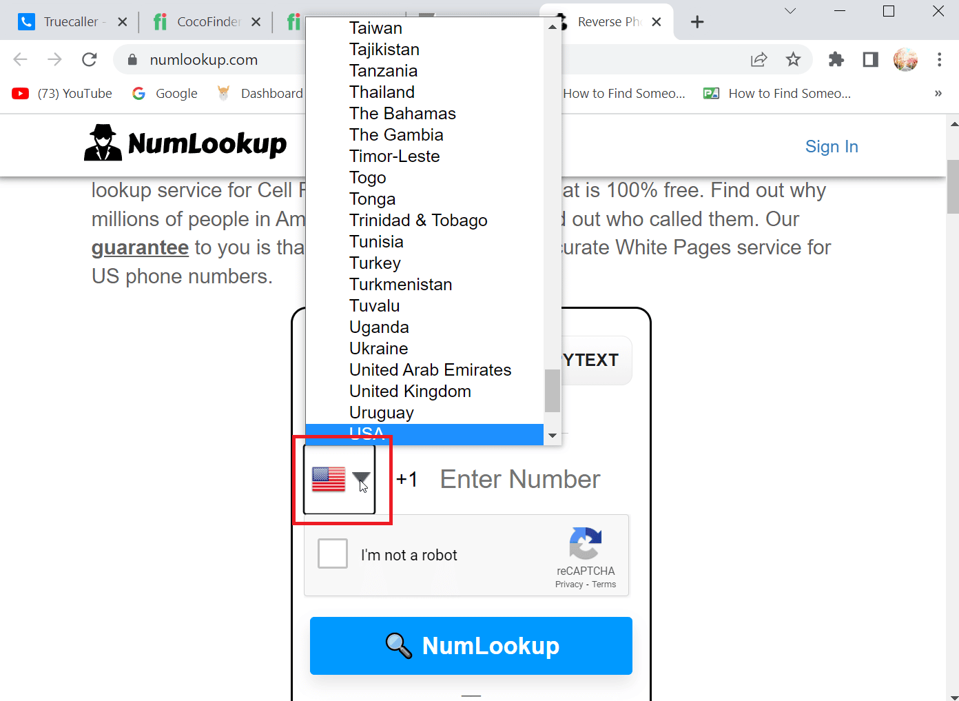 click the flag icon and choose your country. How to Find Someone’s Name by Phone Number For Free