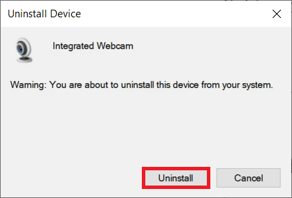 Click Uninstall in the prompt