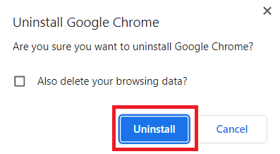 Click Uninstall option to confirm the uninstallation process. Fix Incognito Mode Error on Netflix