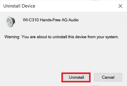 Click Uninstall to confirm.