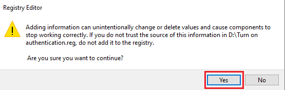 click Yes to confirm the changes. Fix Currently Unable to Send Your Message on Windows 10