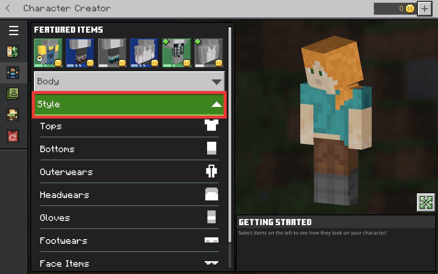 clicking on style drop down menu. How to Change Skin in Minecraft PC