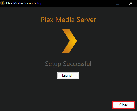close plex media server setup