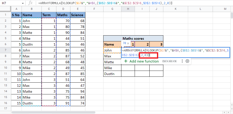 Close the bracket again to close the ARRAY FORMULA 