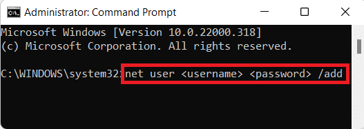 command prompt. How to Create a Local Account in Windows 11