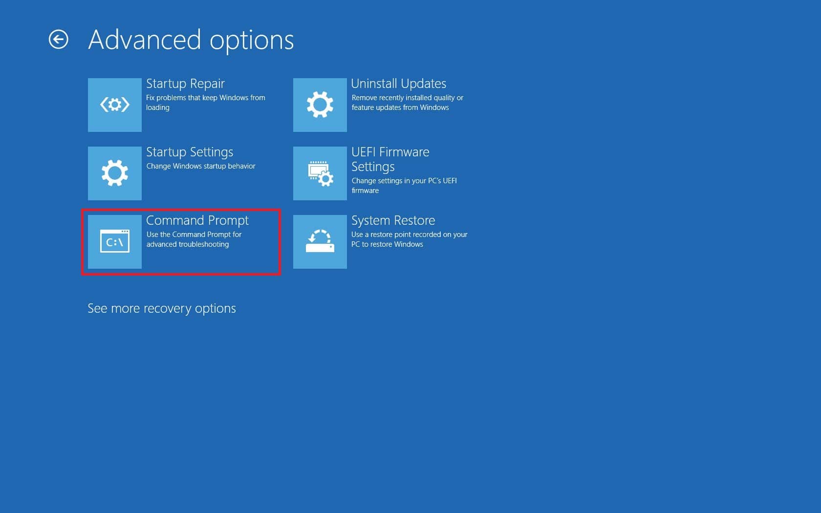 Command Prompt option. How to fix WDF_VIOLATION Error in Windows 10
