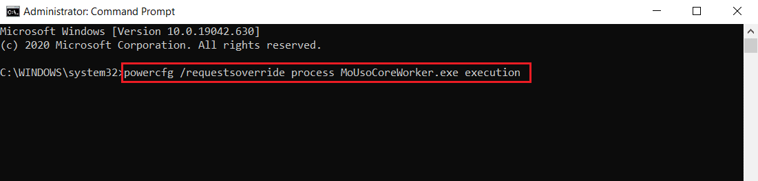 Команда для отмены запроса основного рабочего процесса MoUSO. Исправить ошибку процесса MoUsoCoreWorker.exe.