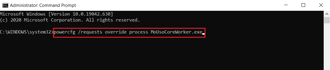 Command to stop overrule of MoUsoCoreWorker.exe MoUSO Core Worker Process request