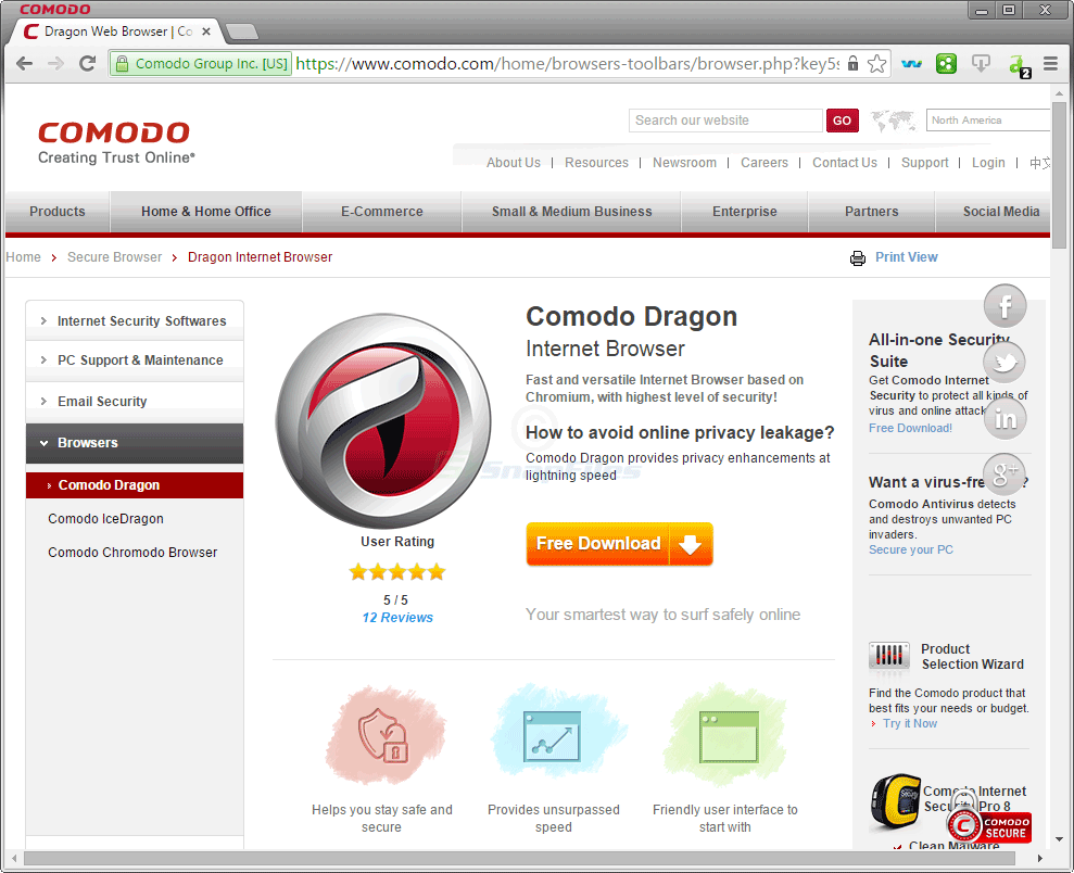 comodo dragon | Best Anonymous Web Browsers For Private Browsing