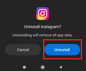 Confirm that you want to remove the app