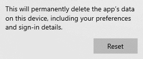 Confirm the prompt by clicking on Reset.
