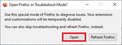 confirm the prompt by clicking on the Open button 