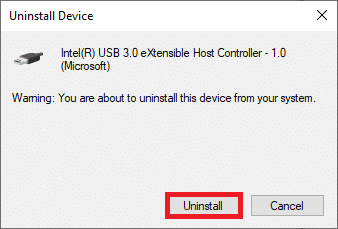 Confirm the prompt by clicking Uninstall