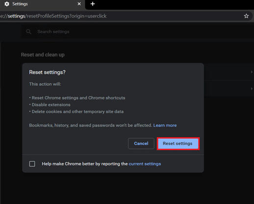 Confirm your action by clicking on the Reset Settings button. How to Fix PDFs Not Opening in Chrome