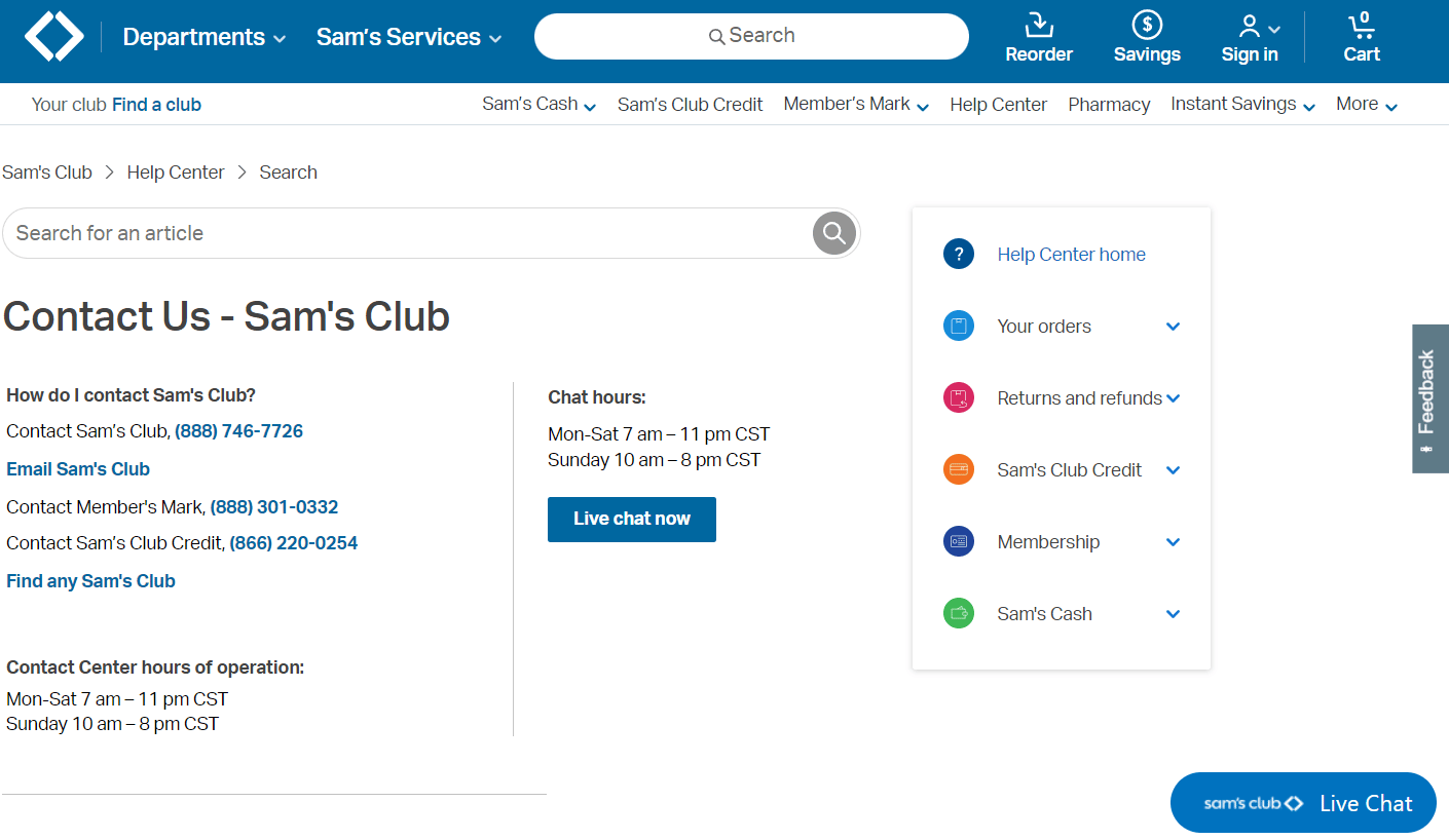 contact Sam's Club | How to Change My Sam’s Club Membership