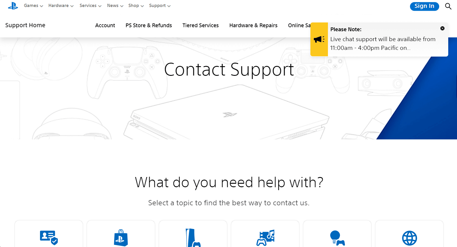 Kontakt Sony Support